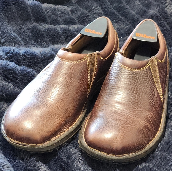 Born Brown Leather Slip On Shoes Loafers W6542 Women's Size 9.5 US  41 EU - Picture 2 of 8